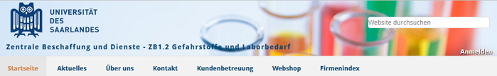 Screenshot: Portalbanner mit Anmeldung